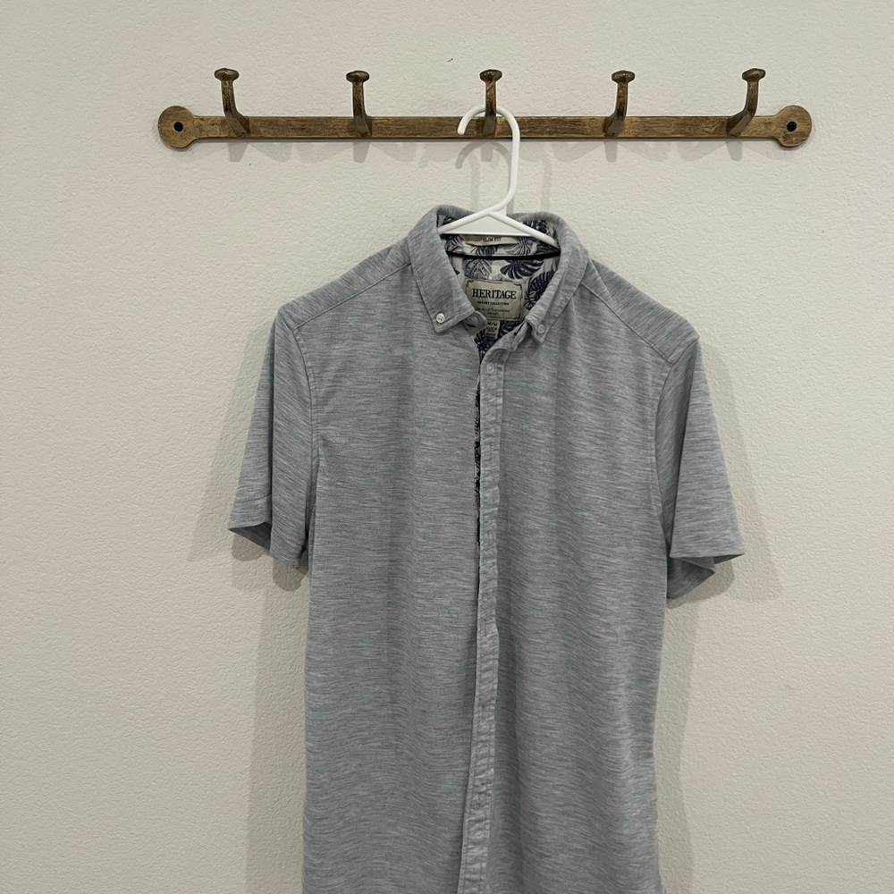 Report Collection Light Gray Men's Casual Shirt